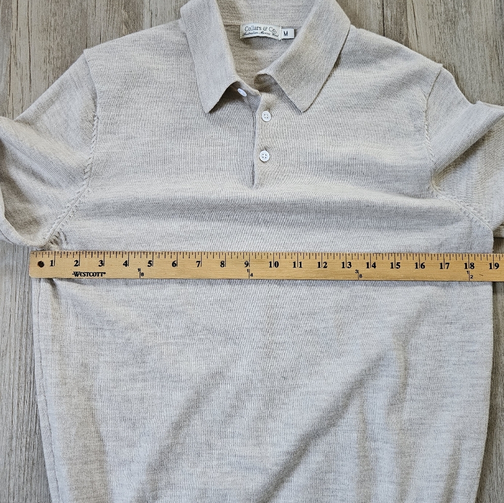 E. Marinella Beige Long-Sleeve Polo Sweater - Picture 5 of 7